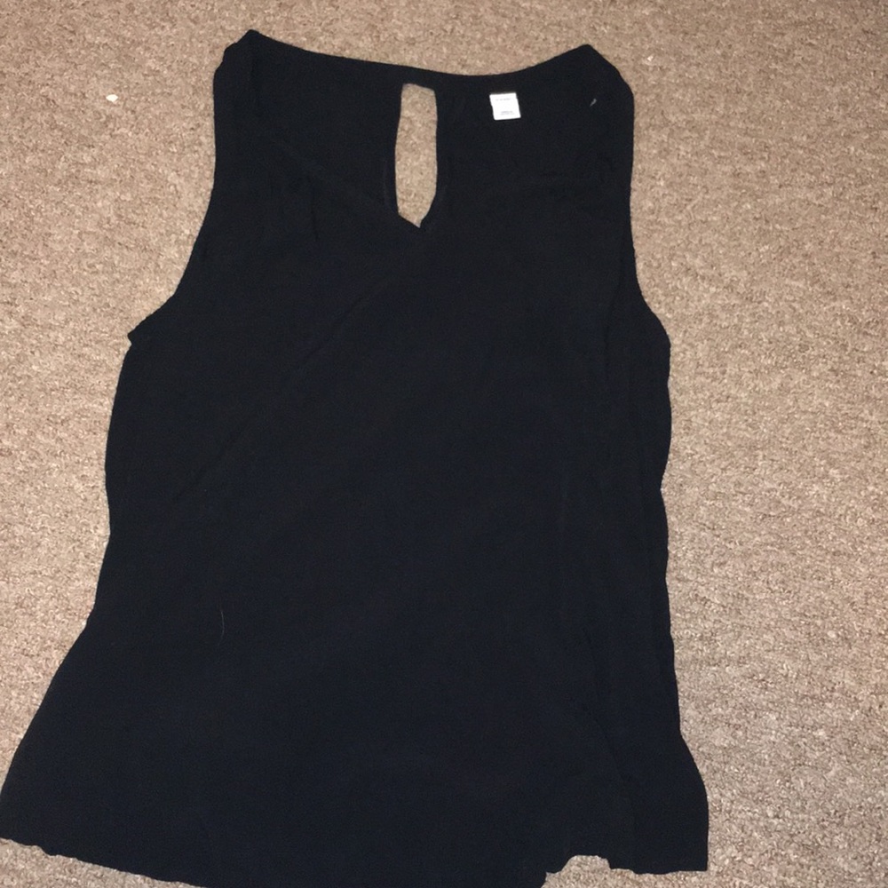 Black sleeveless blouse